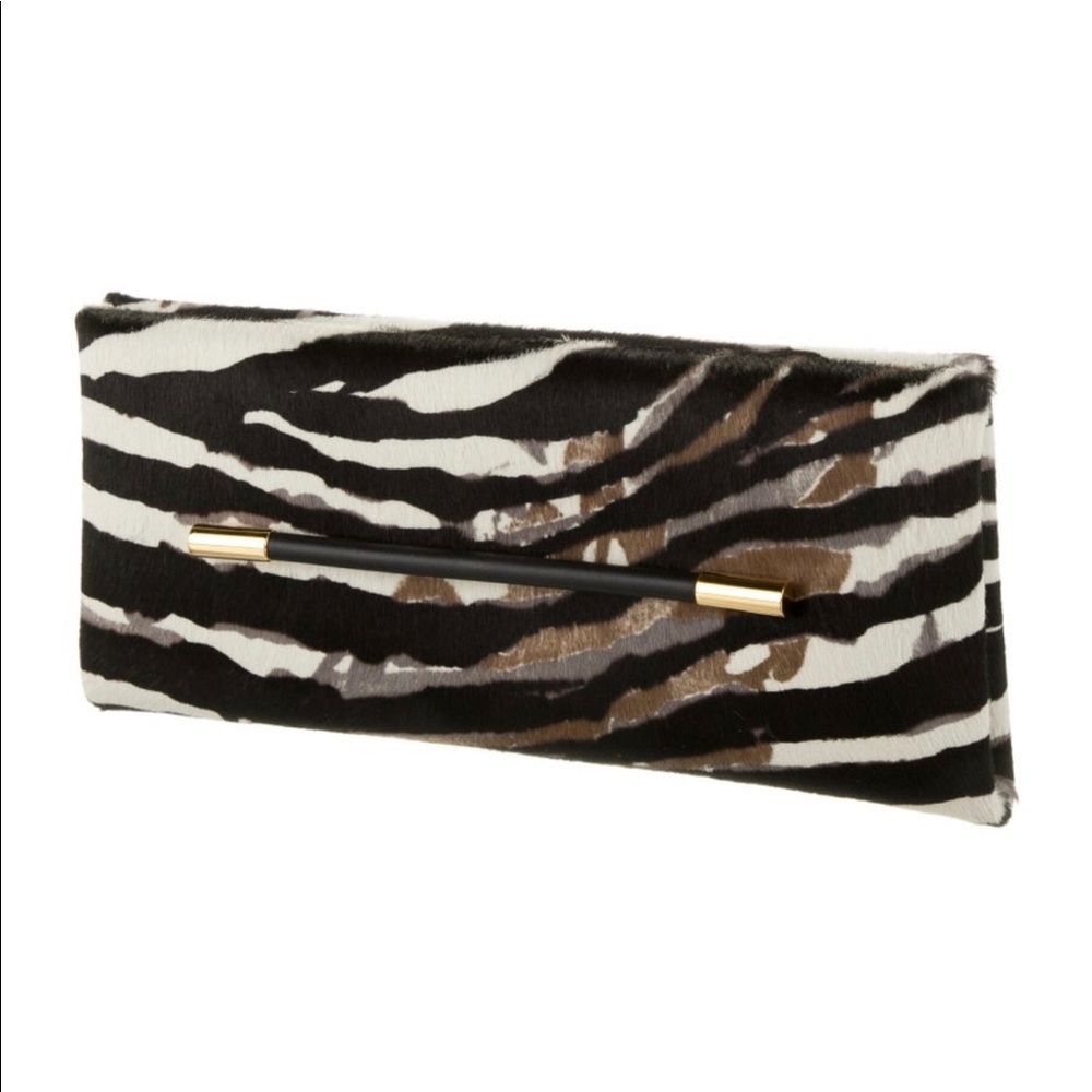Tom Ford Zebra Metallic Ponyhair EVE Bar Clutch